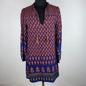 Forever 21 S Patterned Tasseled Tunic Top Short Dress Boho Bohemian Festival